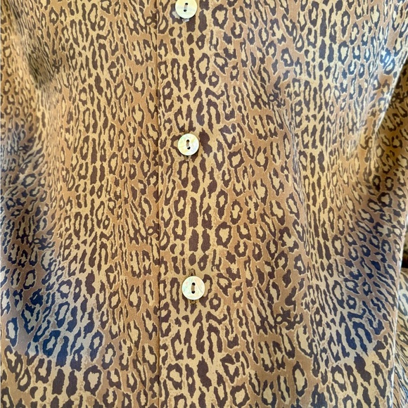 100% Silk Leopard Print Button-Up Blouse. NWT. Sz 8 - Picture 3 of 6